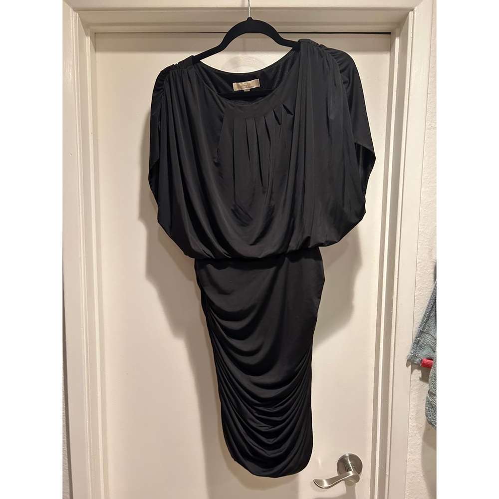 Ruched Black Cocktail Dress